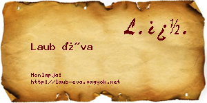 Laub Éva névjegykártya